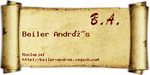 Beiler András névjegykártya